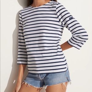 SAINT JAMES | Marinière navy and white top